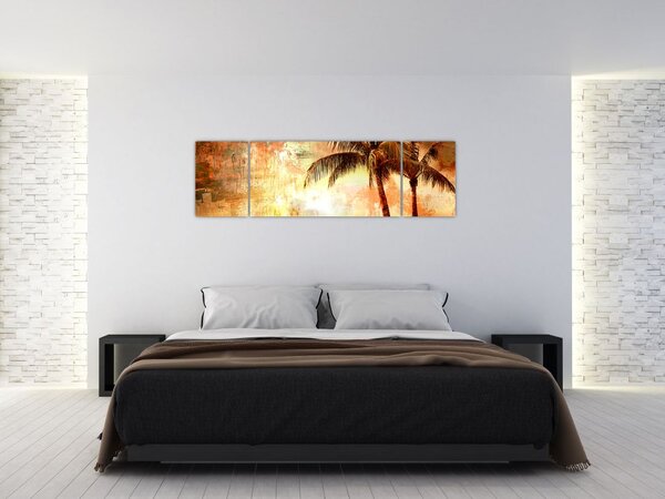 Obraz - Palmy na pláži (170x50 cm)