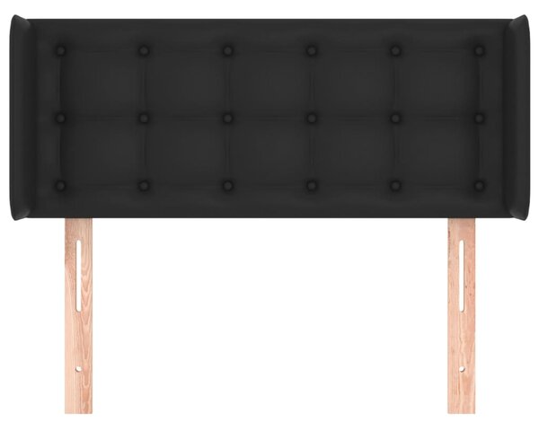 Čelo postele typu ušák černé 83 x 16 x 78/88 cm umělá kůže 3118840