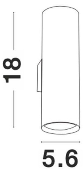 Nova Luce Interiérové nástěnné světlo Nosa - 2 x 10 W, GU10, 56 x 180 mm, bílá NV 9450881