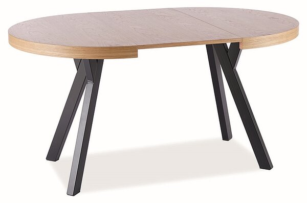 Rozkládací jídelní stůl 100-250 cm Daphne (dub + černá) (pro 4 až 8 osob)