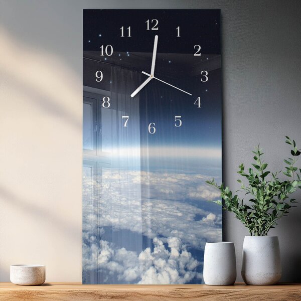 Skleněné hodiny vertikální Vesmír Země zsppb-30x60-00082472