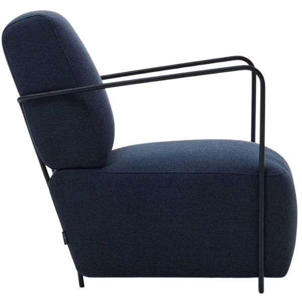 Tmavě modré látkové křeslo Kave Home Gamer