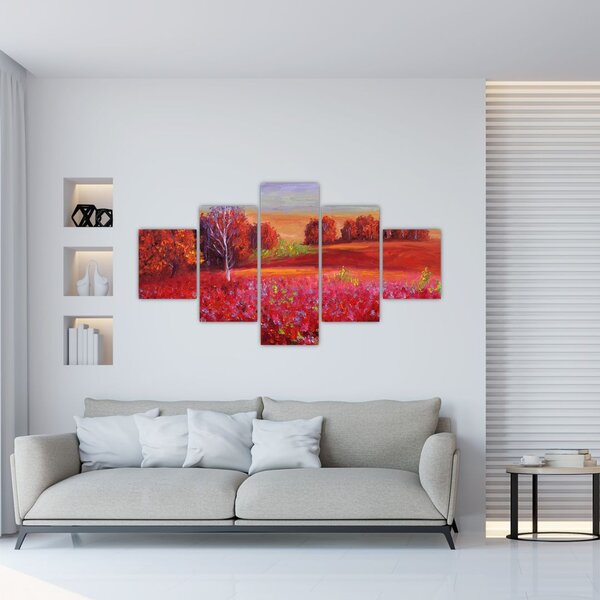 Obraz červené krajiny (125x70 cm)