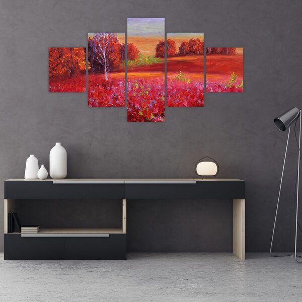 Obraz červené krajiny (125x70 cm)