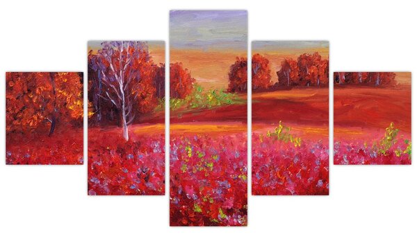 Obraz červené krajiny (125x70 cm)