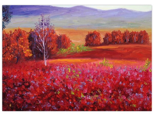 Obraz červené krajiny (70x50 cm)
