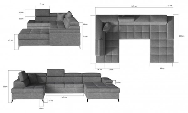 Eltap sedací souprava EDUARDO potahový materiál: basic, roh: pravý