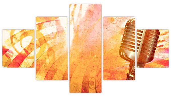 Obraz - Retro mikrofón (125x70 cm)