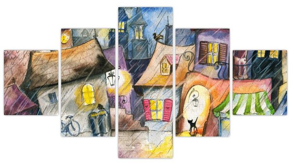 Obraz - Deštivý večer (125x70 cm)