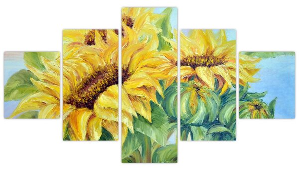 Obraz rozkvetlých slunečnic (125x70 cm)