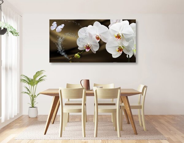 Obraz orchidej a motýl