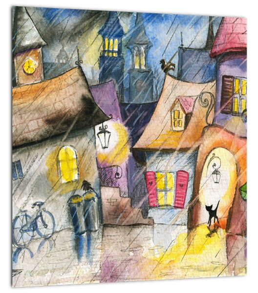 Obraz - Deštivý večer (30x30 cm)