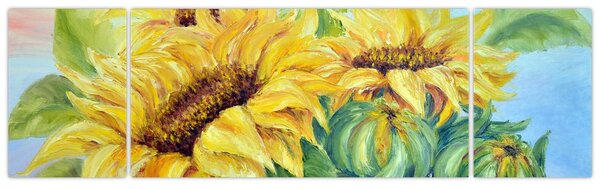 Obraz rozkvetlých slunečnic (170x50 cm)
