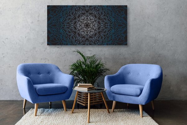 Obraz ornamentální Mandala na černém pozadí