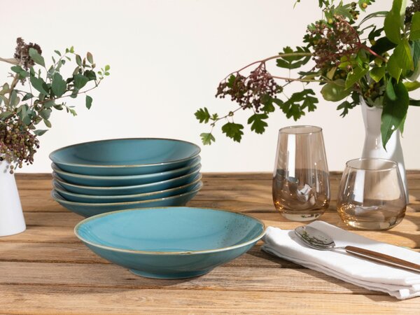 SADA HLUBOKÝCH TALÍŘŮ kamenina keramika 6dílné 22 cm Creatable - Kolekce nádobí, Online Only
