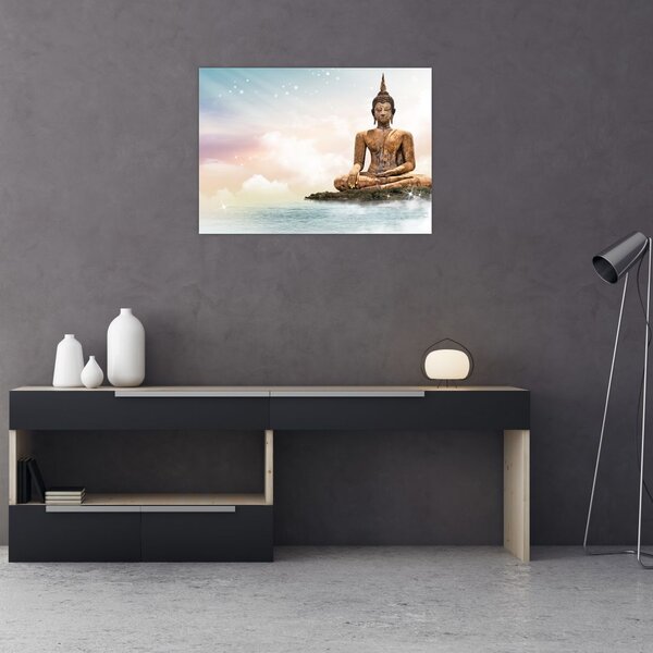 Obraz - Buddha dohlížející na zemi (70x50 cm)