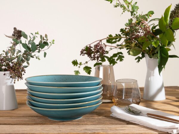 SADA HLUBOKÝCH TALÍŘŮ kamenina keramika 6dílné 22 cm Creatable - Kolekce nádobí, Online Only