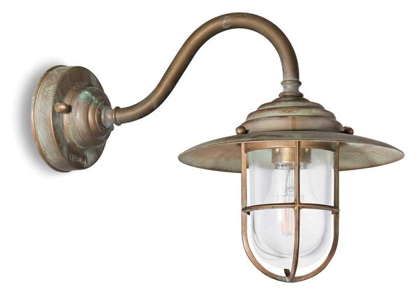 Moretti Luce Venkovní nástěnné světlo Chalet 140 mosaz /čirá, stmívatelný, Bronz / starožitná mosaz, Mosaz, Starožitný
