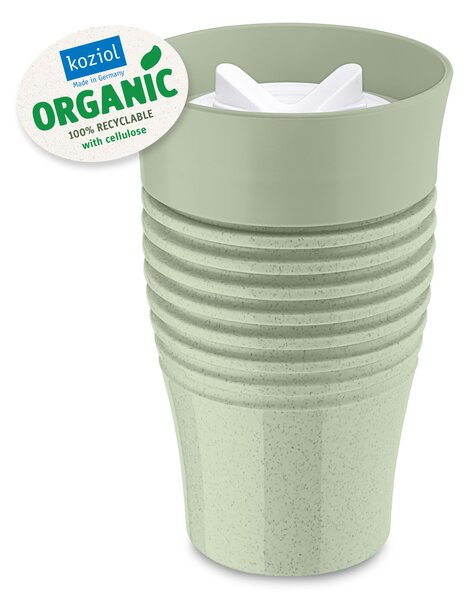SAFE TO GO pohár(šálek) s uzávěrem 400 ml KOZIOL ORGANIC (barva-organic zelená)