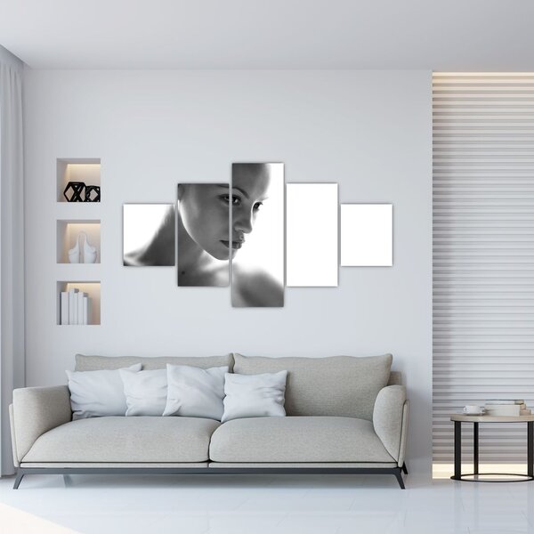 Obraz - Černobílý portrét ženy (125x70 cm)