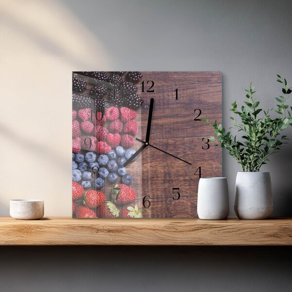 Skleněné hodiny na stěnu Lesní plody zskc-30x30-00181628