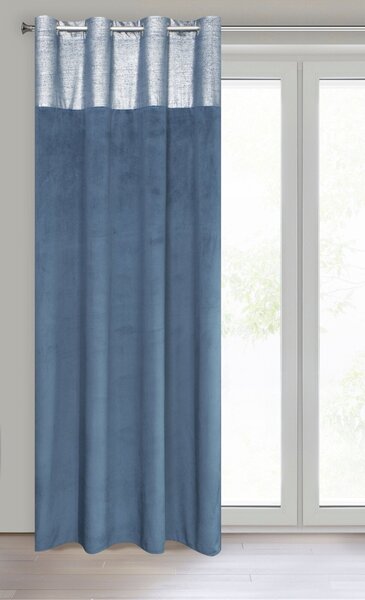 ZATEMŇOVACÍ ZÁVĚS NA KROUŽCÍCH PERI 140X250 CM NÁMOŘNICKÁ MODRÁ