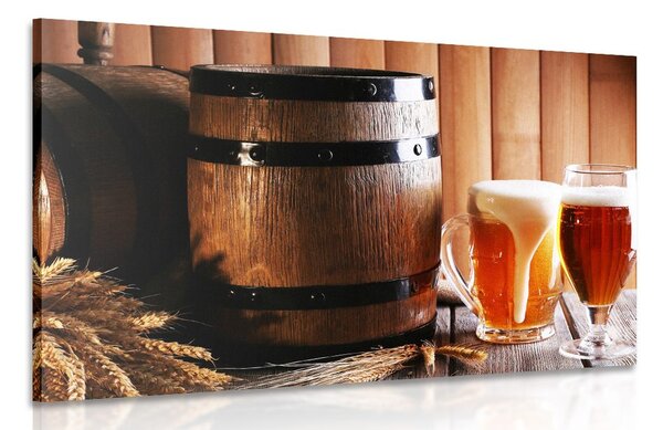 Obraz pivo s pivním soudkem