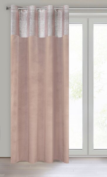 ZATEMŇOVACÍ ZÁVĚS NA KROUŽCÍCH PERI 140X250 CM PÚDROVĚ RŮŽOVÁ