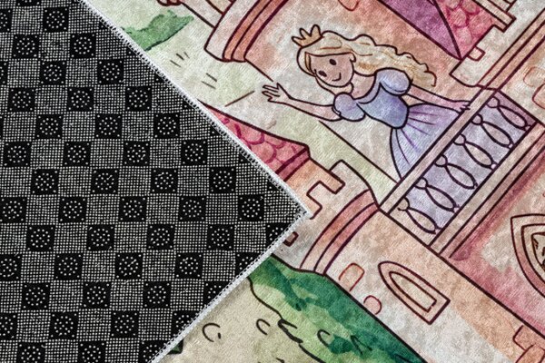 Dětský koberec protiskluzový BAMBINO 61520 krémový / růžový
