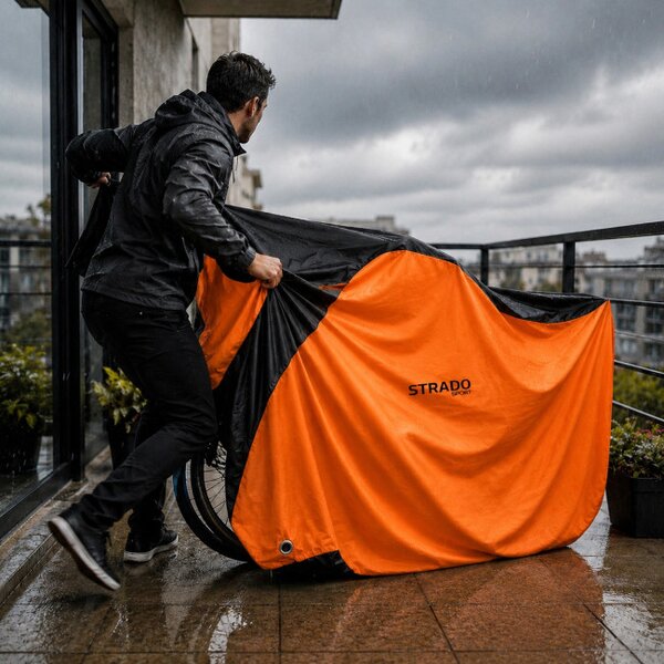 Nepromokavá ochranná plachta na kolo XXL oranžová