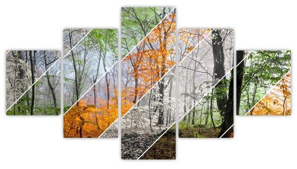 Obraz - Střídání ročních období (125x70 cm)