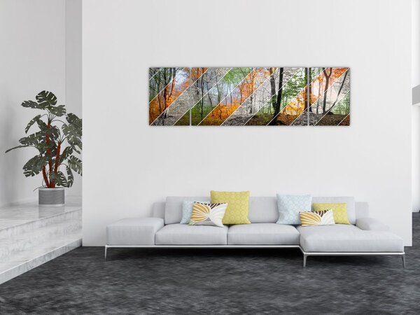 Obraz - Střídání ročních období (170x50 cm)