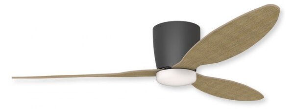 Stropní ventilátor Veneti CCT černé/Teak Wood s LED stmívatelný