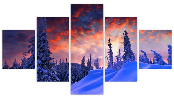 Obraz - Zimní soumrak (125x70 cm)