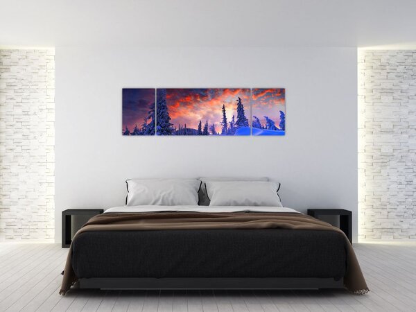 Obraz - Zimní soumrak (170x50 cm)