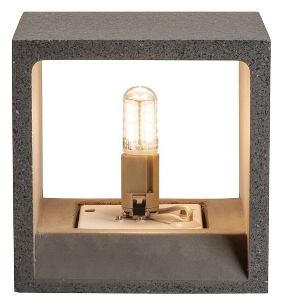 BIG WHITE SLV SOLID CUBE, nástěnné světlo, QT14, černý pískovec, max. 25W 1000911