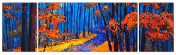 Obraz podzimního lesa (170x50 cm)