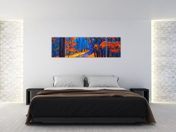 Obraz podzimního lesa (170x50 cm)
