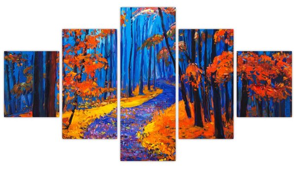 Obraz podzimního lesa (125x70 cm)