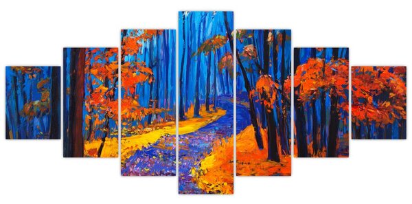 Obraz podzimního lesa (210x100 cm)