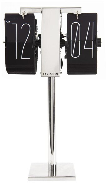 Stojací hodiny Flip No Case Mini 20,6 cm Karlsson (Barva - černá, chromová)