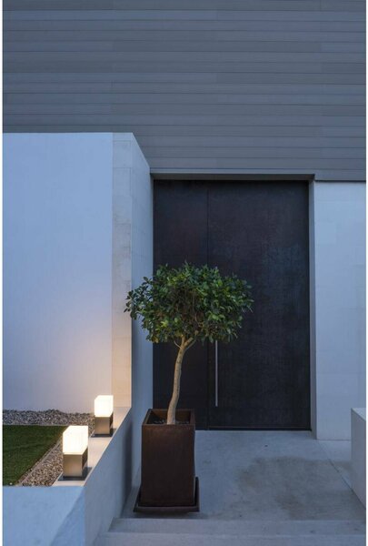 BIG WHITE SLV SQUARE POLE 30, venkovní stojací lampa, TC-TSE, IP44 , hranatá, nerezová ocel 304, D/Š/V 18/18/30 cm, max. 20W 1000344