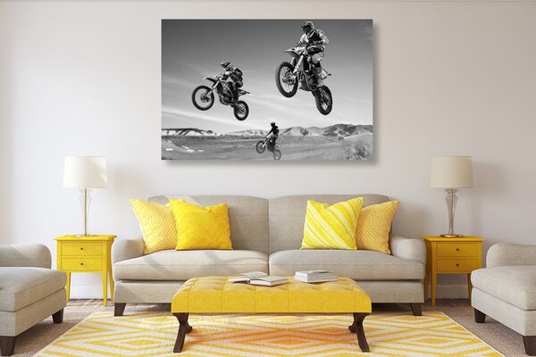 Obraz pro motorkáře v černobílém provedení