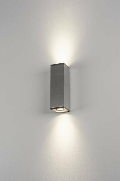 BIG WHITE SLV THEO, nástěnné svítidlo, QPAR51, hranaté, up/down, kartáčovaný Al, max. 100 W 1000329
