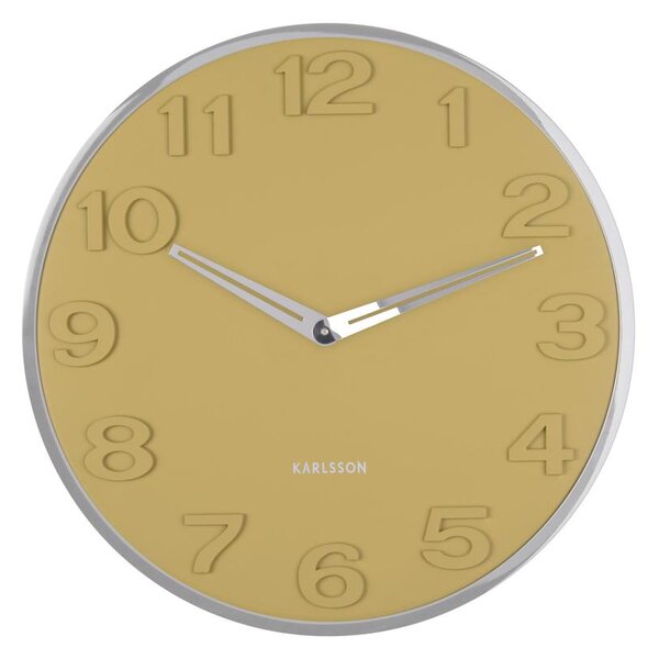 Nástěnné hodiny New Original Numbers 30 cm Karlsson (Barva-hořčicově žlutá)