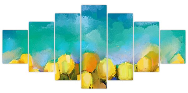 Obraz žlutých tulipánů (210x100 cm)