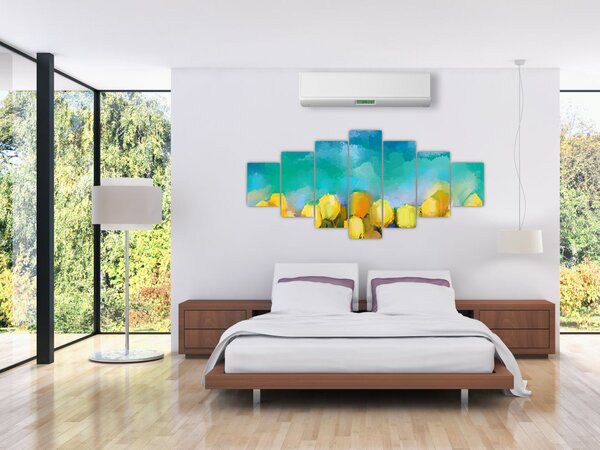 Obraz žlutých tulipánů (210x100 cm)