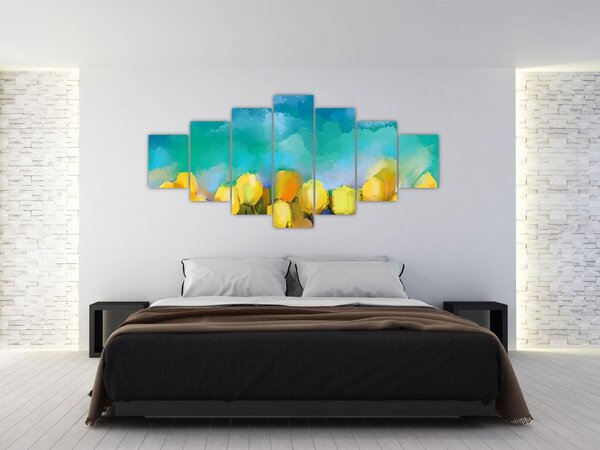 Obraz žlutých tulipánů (210x100 cm)