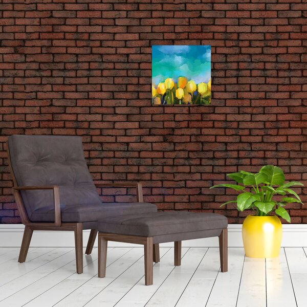 Obraz žlutých tulipánů (30x30 cm)