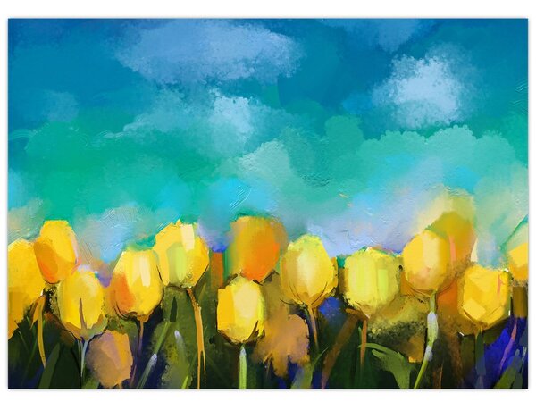 Obraz žlutých tulipánů (70x50 cm)